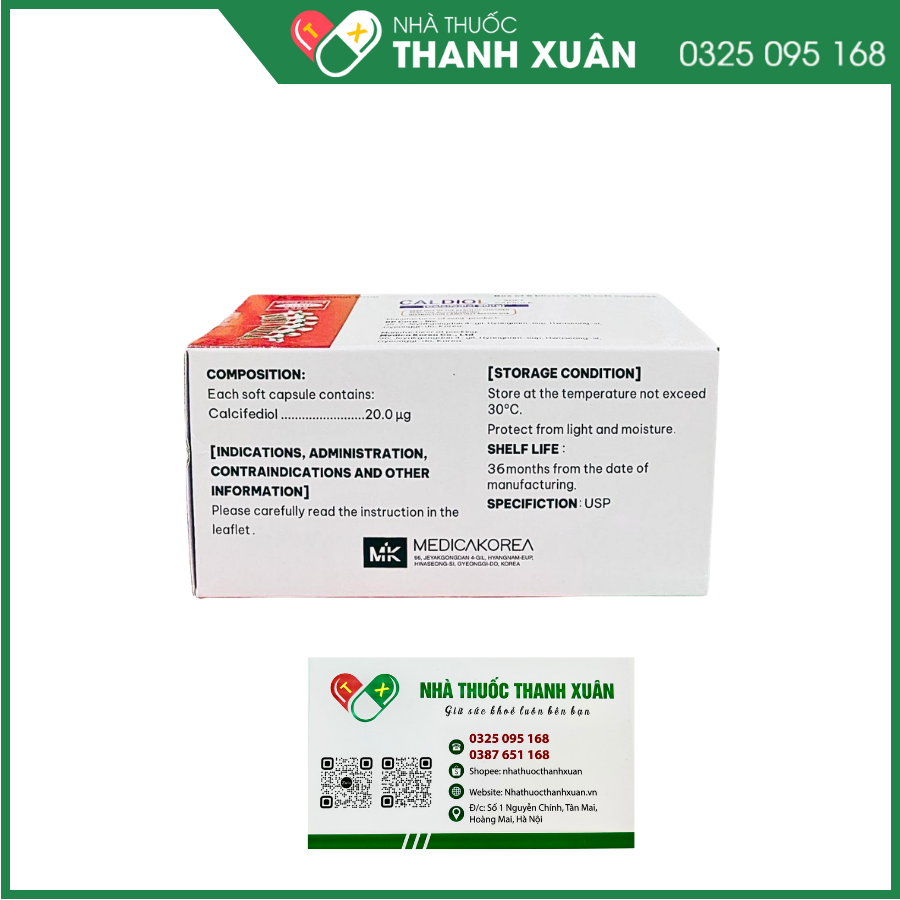 Caldiol 20mcg phòng và trị loãng xương, còi xương